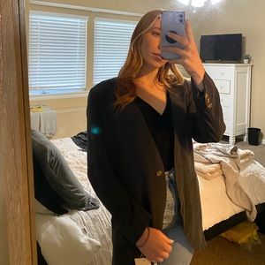 NEIMAN MARCUS SILK BLACK BLAZER- OVERSIZED